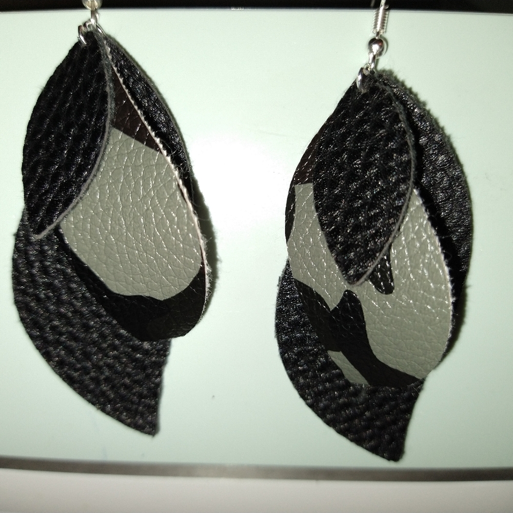 Faux leather earrings